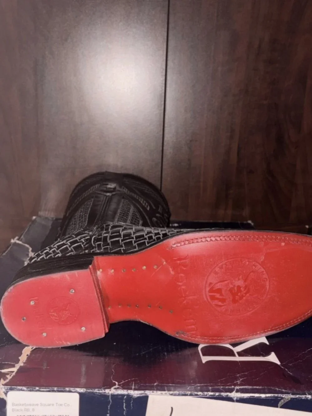 Rock'em Men Boots | Basket Weave with Red Bottoms | Retail price: $219